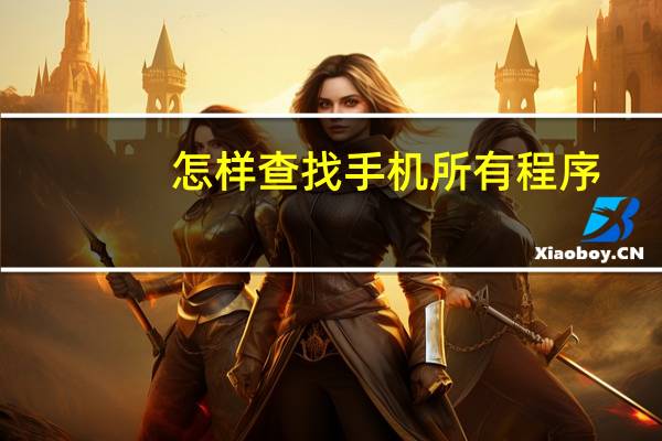 怎样查找手机所有程序