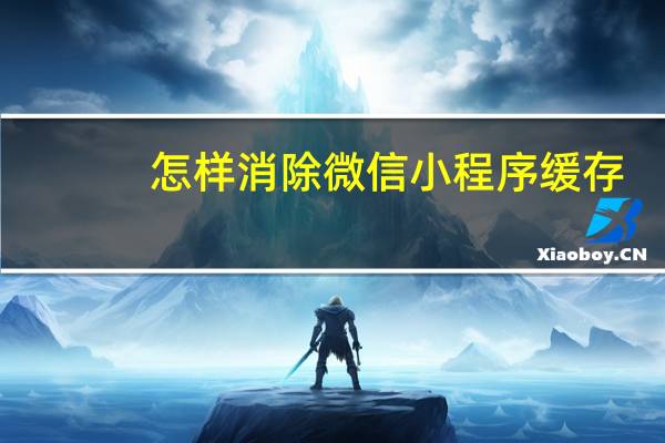 怎样消除微信小程序缓存