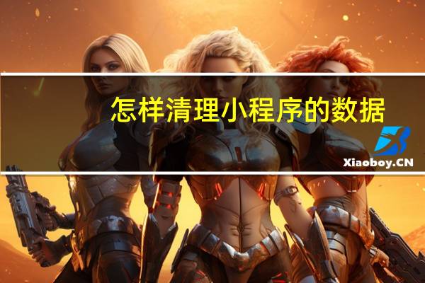 怎样清理小程序的数据