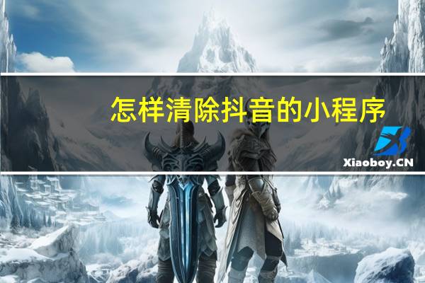 怎样清除抖音的小程序