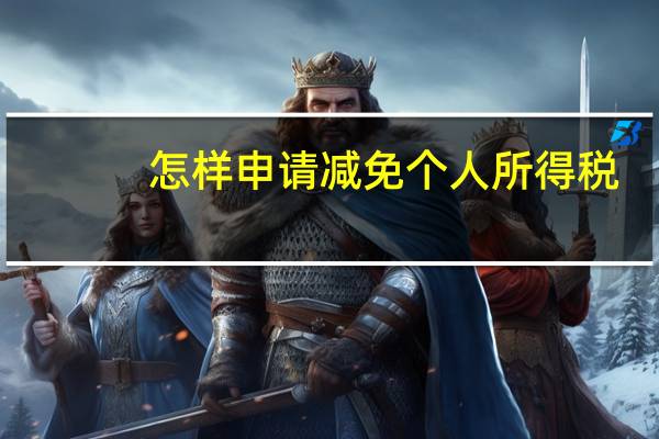 怎样申请减免个人所得税