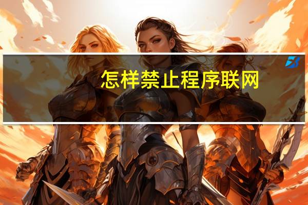 怎样禁止程序联网