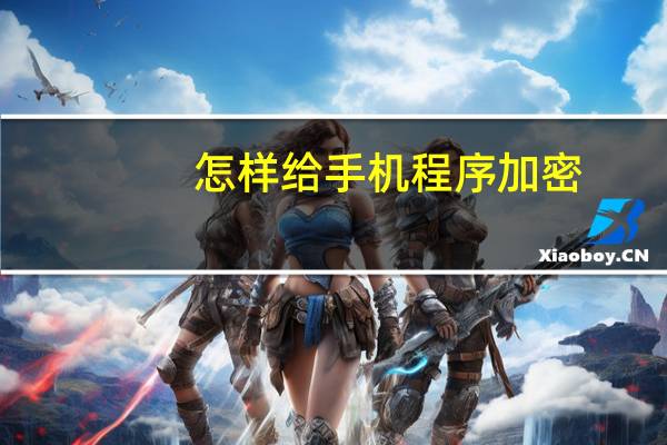 怎样给手机程序加密