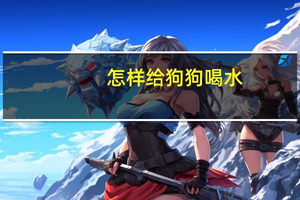 怎样给狗狗喝水