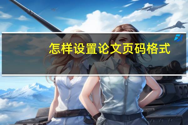 怎样设置论文页码格式