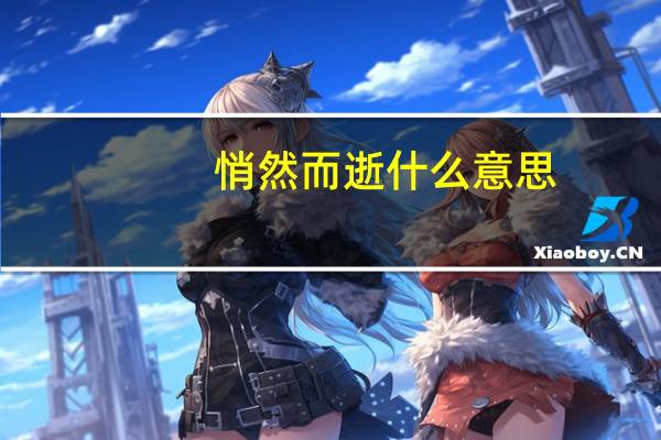 悄然而逝什么意思