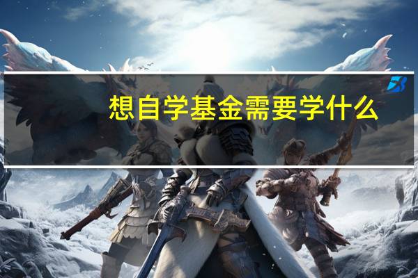 想自学基金需要学什么