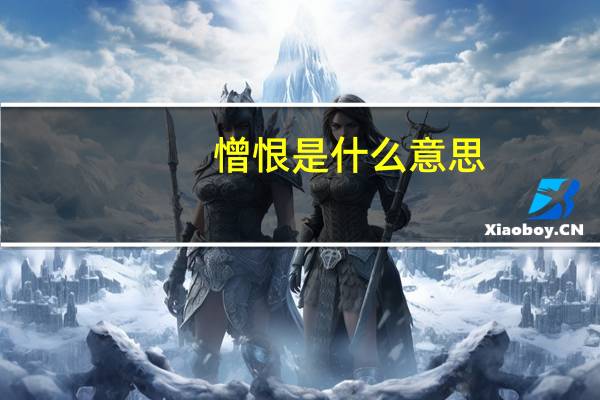 憎恨是什么意思