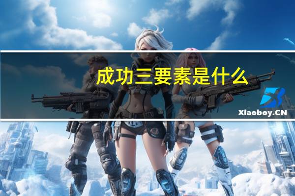 成功三要素是什么