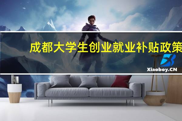 成都大学生创业就业补贴政策