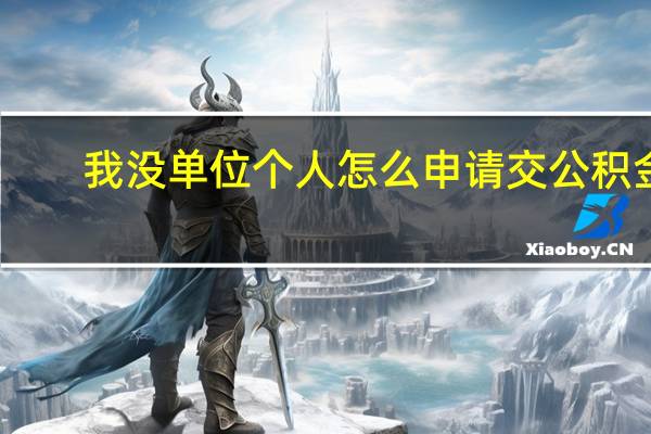 我没单位个人怎么申请交公积金