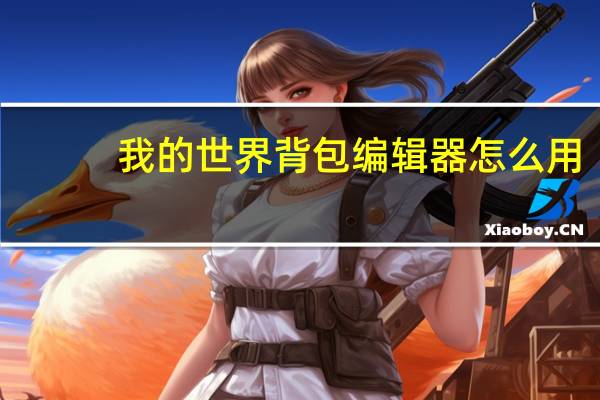 我的世界背包编辑器怎么用