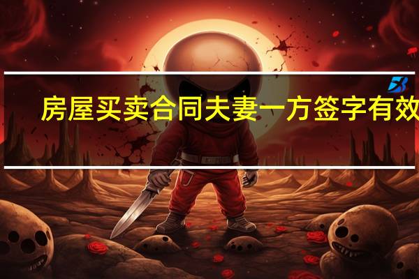 房屋买卖合同夫妻一方签字有效吗