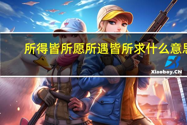 所得皆所愿所遇皆所求什么意思
