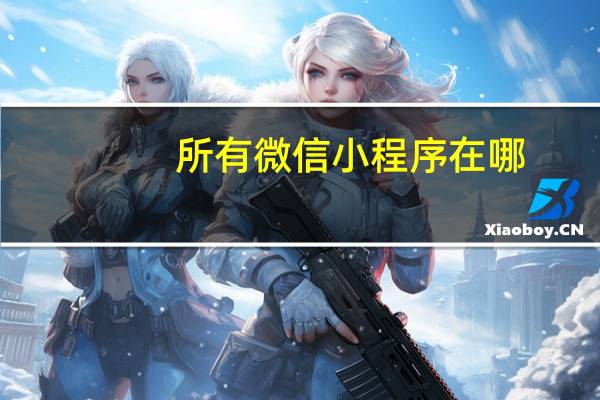 所有微信小程序在哪