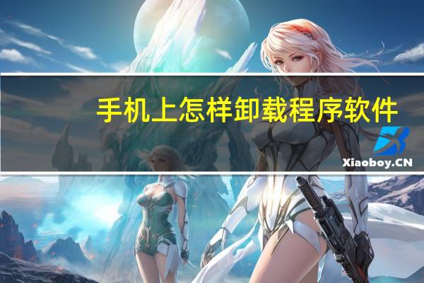 手机上怎样卸载程序软件