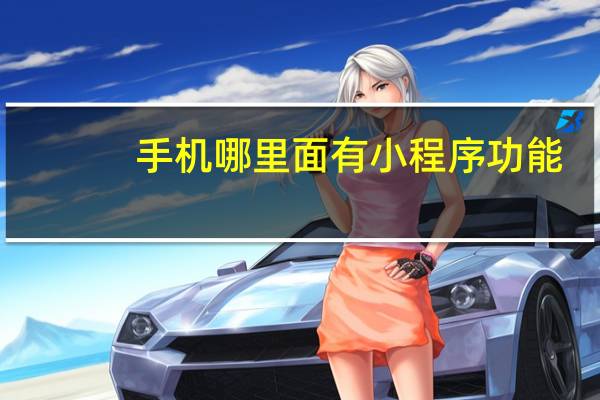 手机哪里面有小程序功能