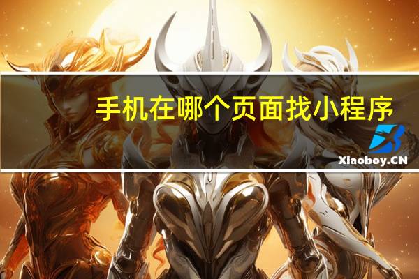 手机在哪个页面找小程序