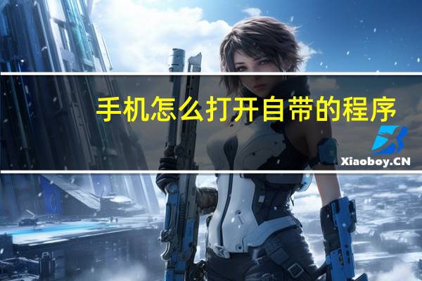 手机怎么打开自带的程序