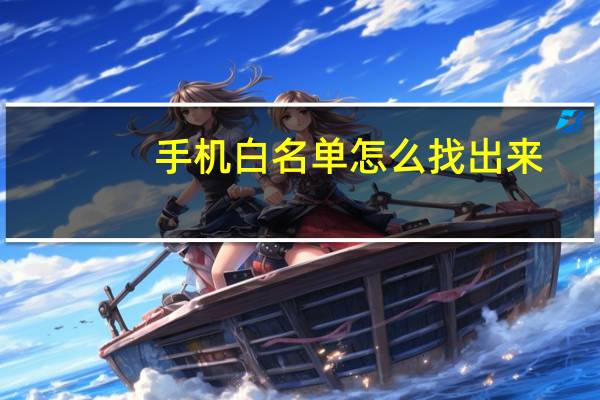 手机白名单怎么找出来