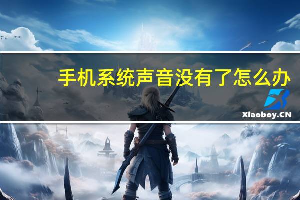 手机系统声音没有了怎么办
