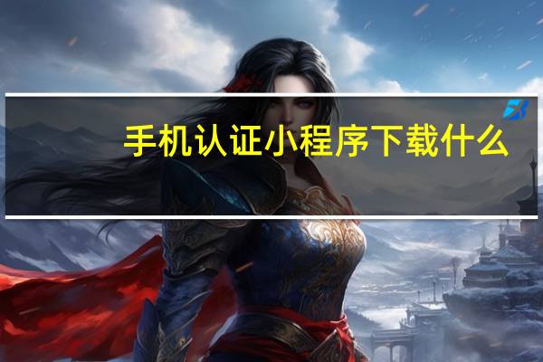 手机认证小程序下载什么