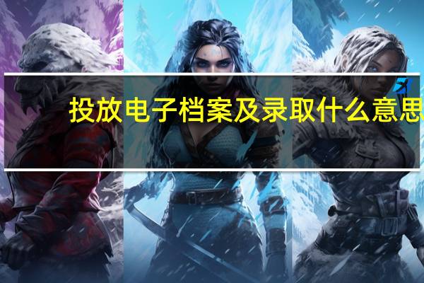 投放电子档案及录取什么意思