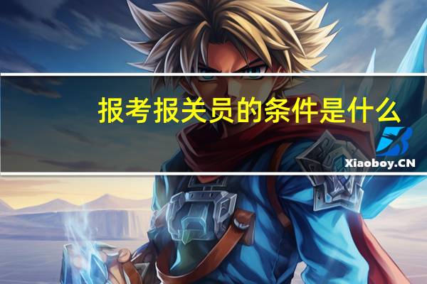 报考报关员的条件是什么