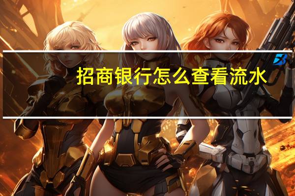 招商银行怎么查看流水