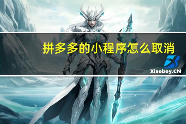 拼多多的小程序怎么取消