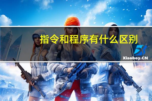 指令和程序有什么区别
