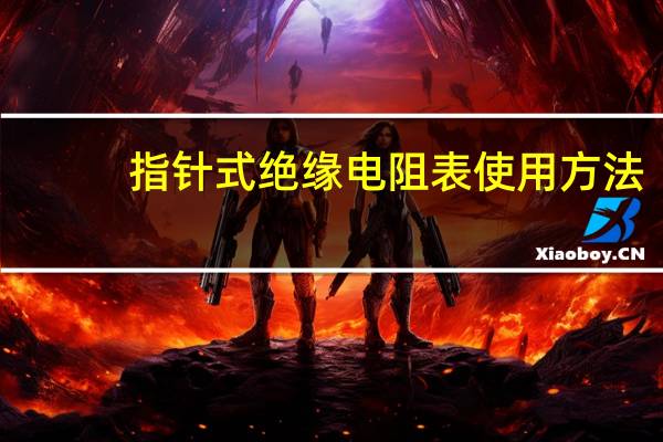指针式绝缘电阻表使用方法