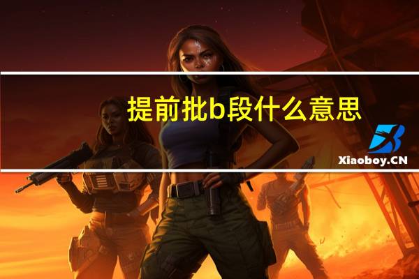 提前批b段什么意思