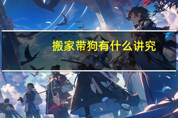 搬家带狗有什么讲究