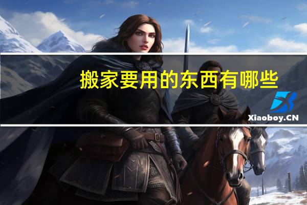 搬家要用的东西有哪些