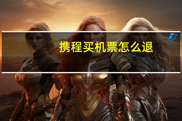 携程买机票怎么退