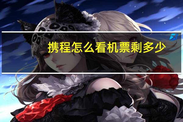 携程怎么看机票剩多少