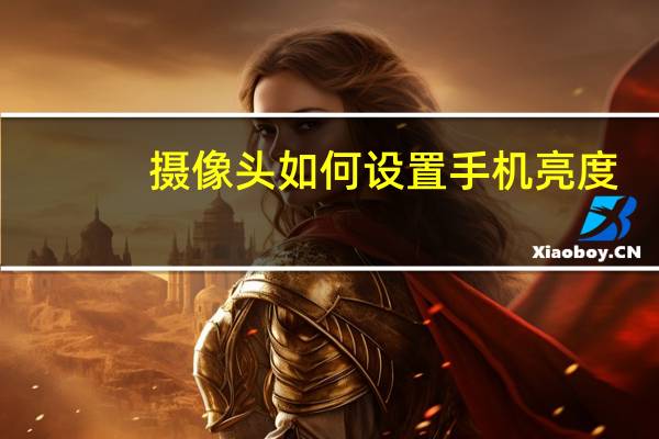 摄像头如何设置手机亮度