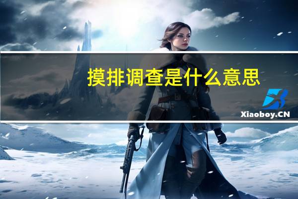 摸排调查是什么意思