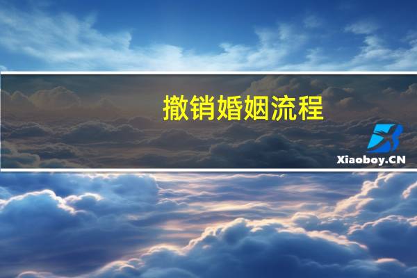 撤销婚姻流程