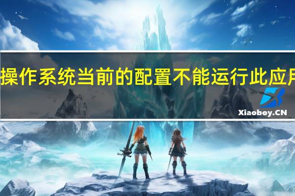 操作系统当前的配置不能运行此应用程序
