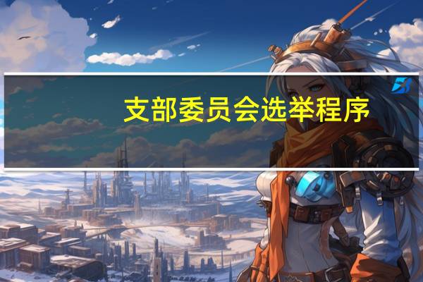支部委员会选举程序