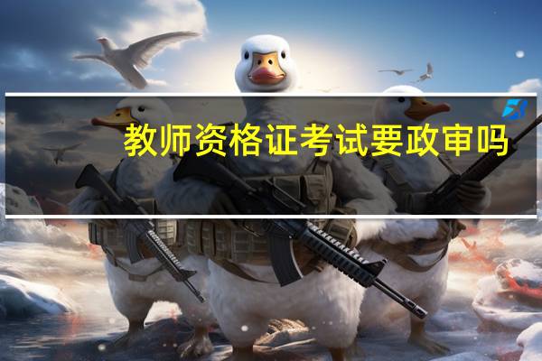 教师资格证考试要政审吗