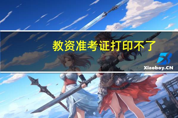 教资准考证打印不了
