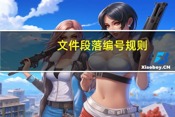 文件段落编号规则