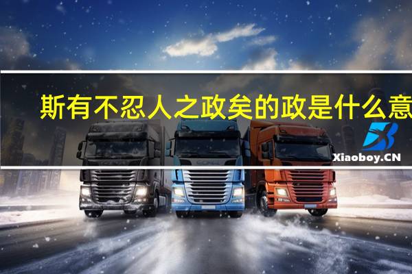 斯有不忍人之政矣的政是什么意思