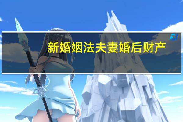 新婚姻法夫妻婚后财产