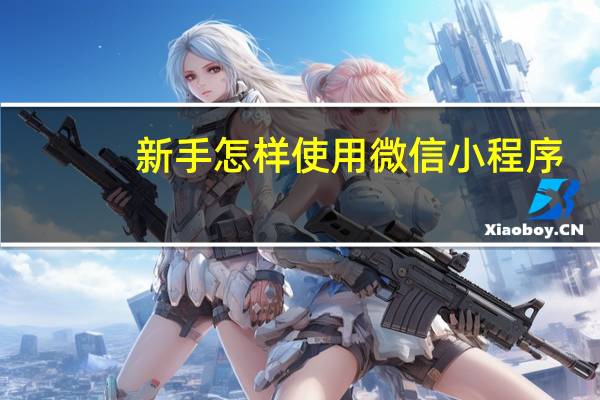 新手怎样使用微信小程序