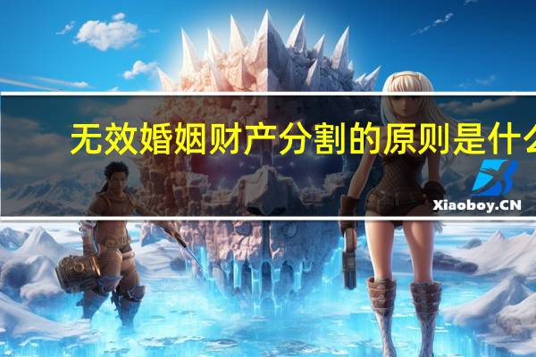 无效婚姻财产分割的原则是什么