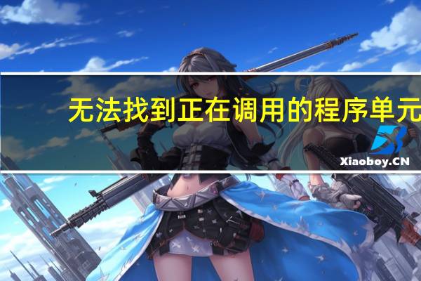 无法找到正在调用的程序单元